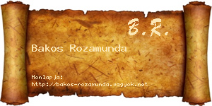 Bakos Rozamunda névjegykártya
